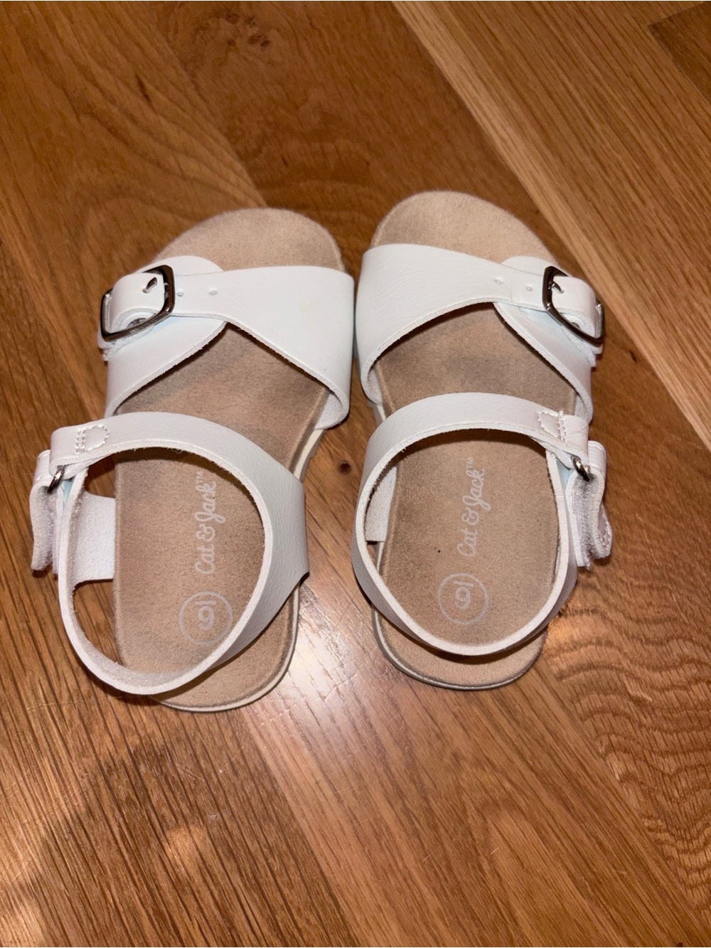 Cat & Jack White Buckle Strap Kids Sandals. Size 6T.